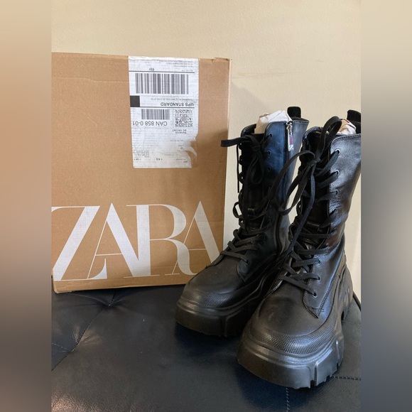 (NEW) Zara ankle boots 7.5 - Picture 1 of 8